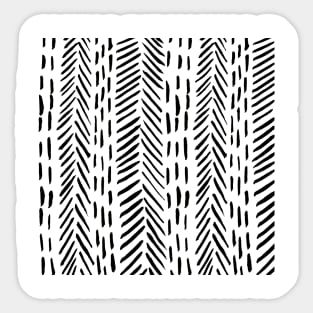 Abstract herringbone pattern - black Sticker